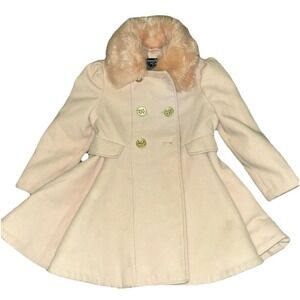 Beautiful Pink Tailored by ROTHSCHILD Princess Coat Fur Collar 4T Girls